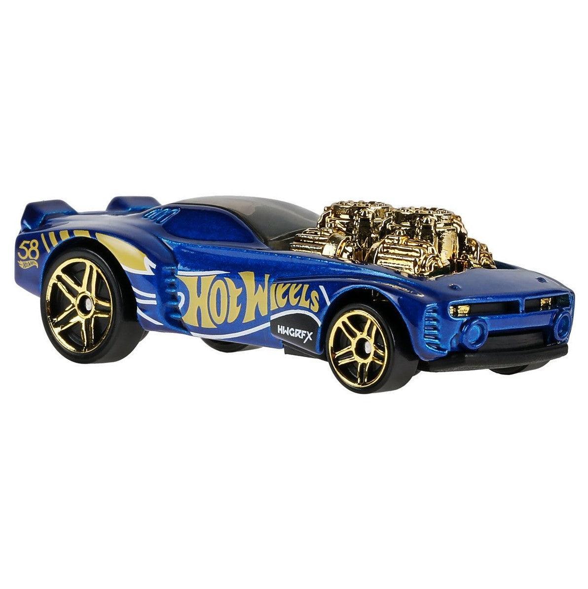 Hot Wheels Pearl and Chrome - Rodger Dodger 2.0 (58th Anniversary) Diecast Blue Gold 3/6