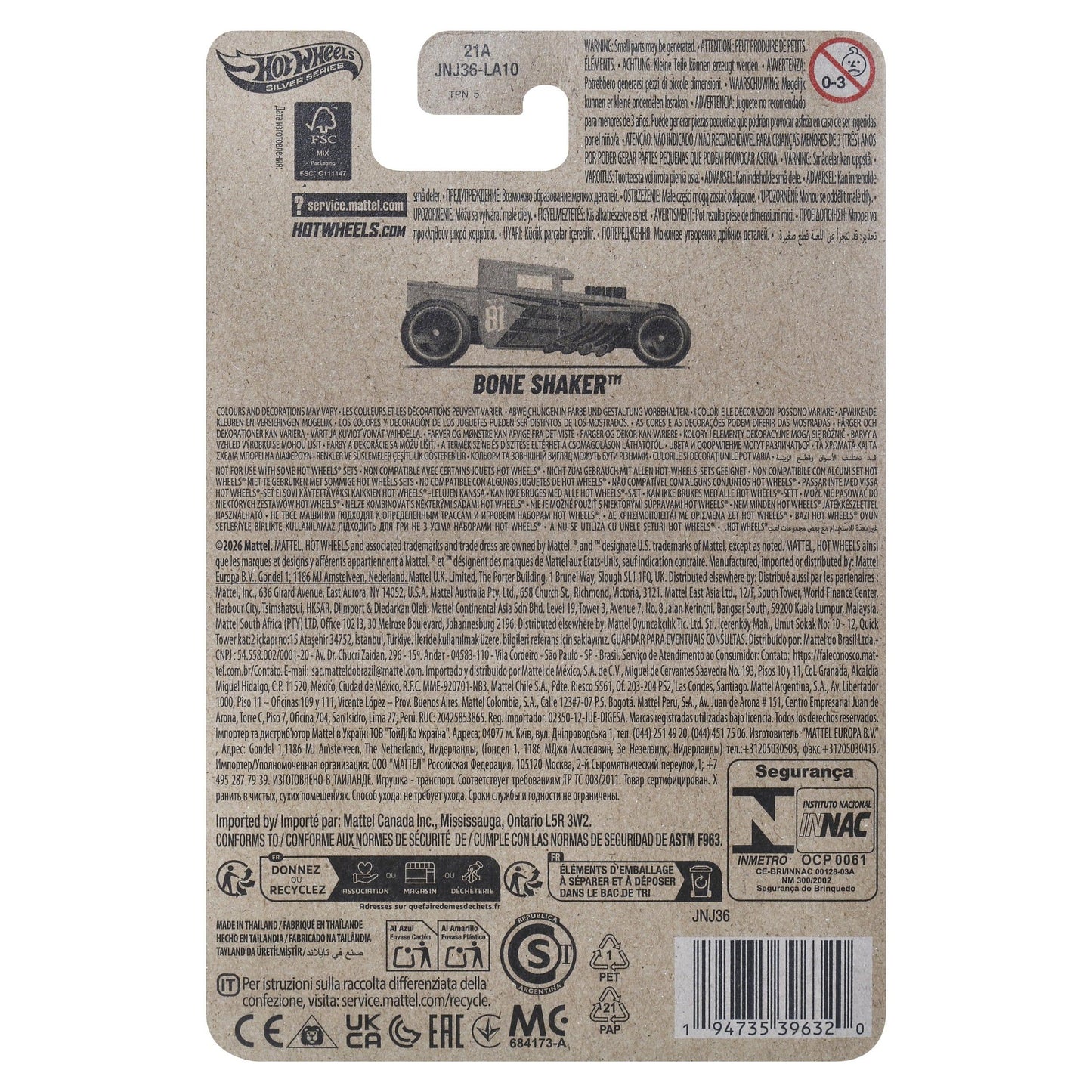 Masters of the Universe - Bone Shaker 1:64 Diecast - Hotwheels Silver Series