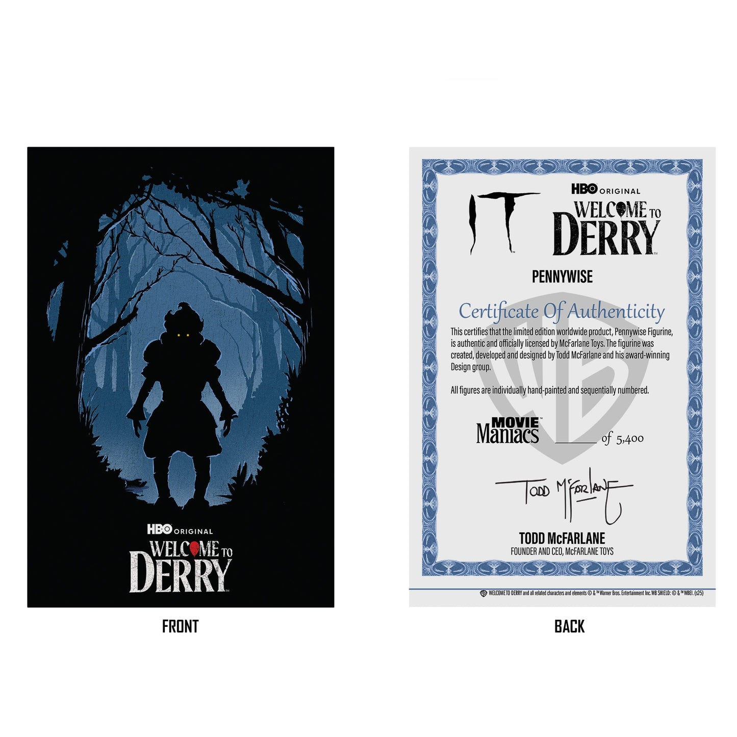McFarlane Toys IT: Welcome To Derry Movie Maniacs Figure - Pennywise (Flashback) (Gold Label) PRE-ORDER