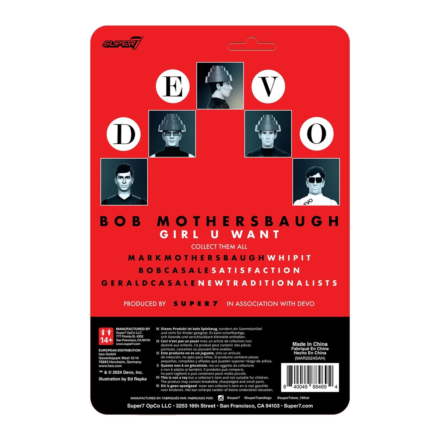 Super7 Devo ReAction Figure Wave 4 - Bob Mothersbaugh (The Girl U Want) PRE-ORDER