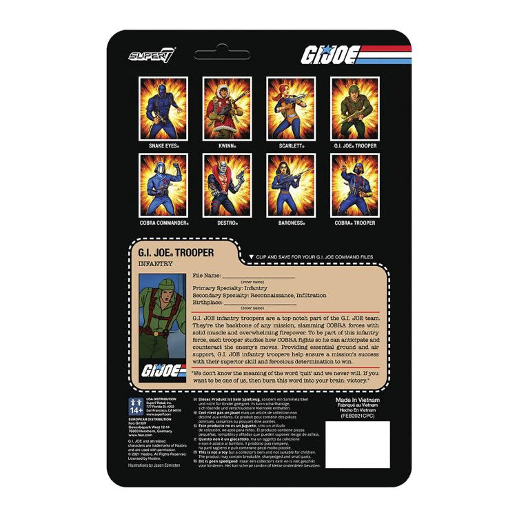 Super7 G.I. Joe ReAction Greenshirt Trooper Brown Action Figure