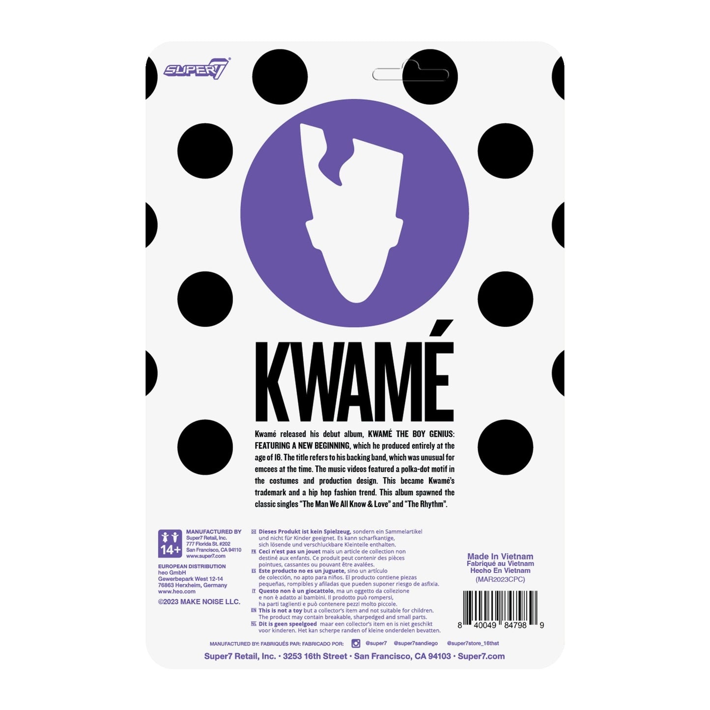 Super7 Kwame ReAction Figure Wave 2 - Kwame (White/Black Polka Dot) PRE-ORDER