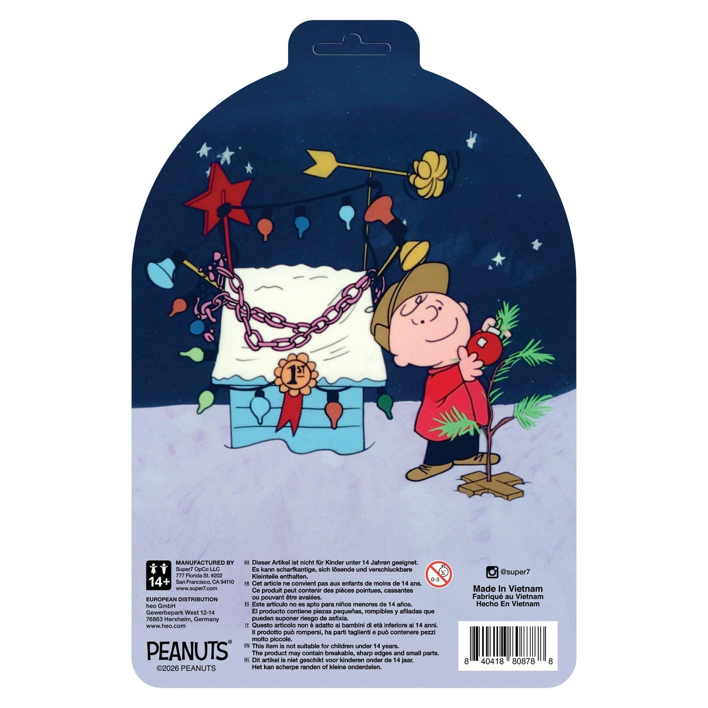 Super7 Peanuts ReAction Charlie Brown and Sad Tree (Snow Globe Card Back) Action Figure PRE-ORDER
