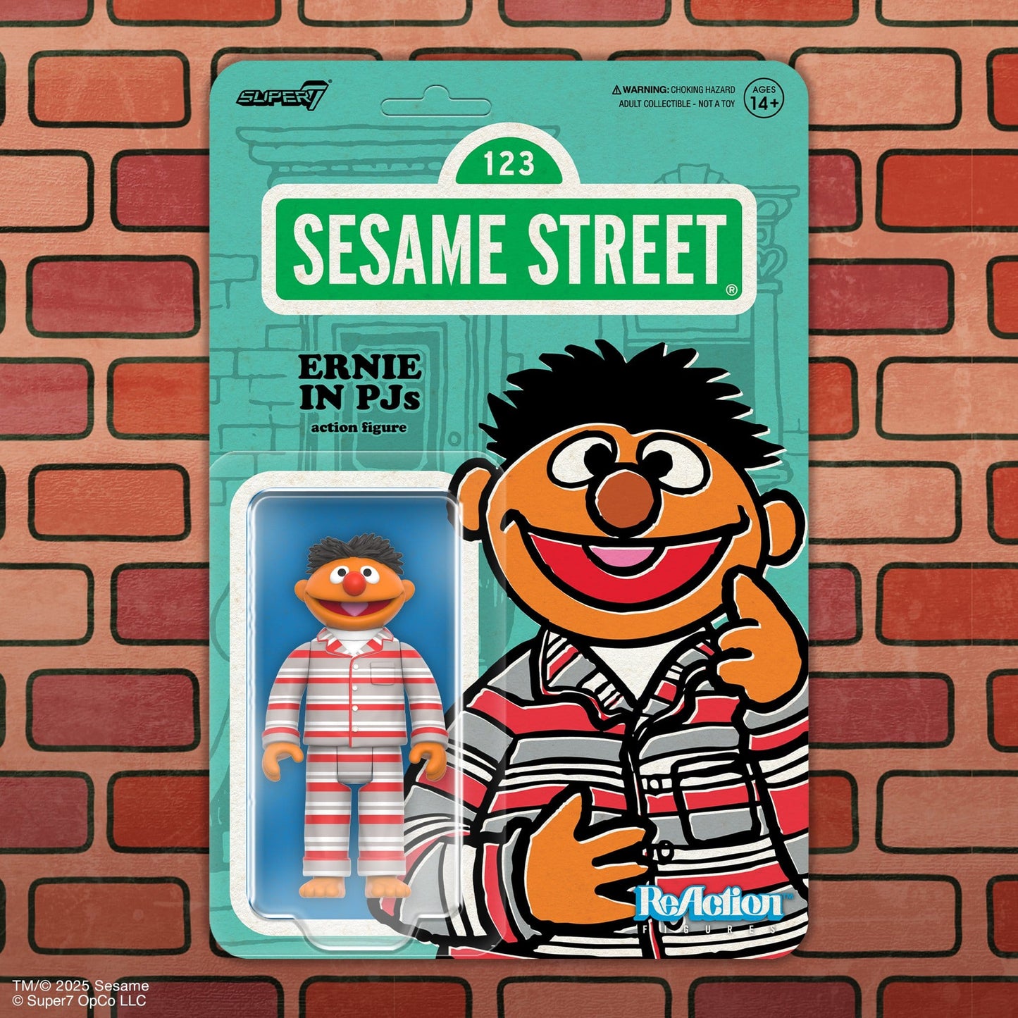 Super7 Sesame Street ReAction Action Figure Wave 6 - Ernie (PJs) PRE-ORDER