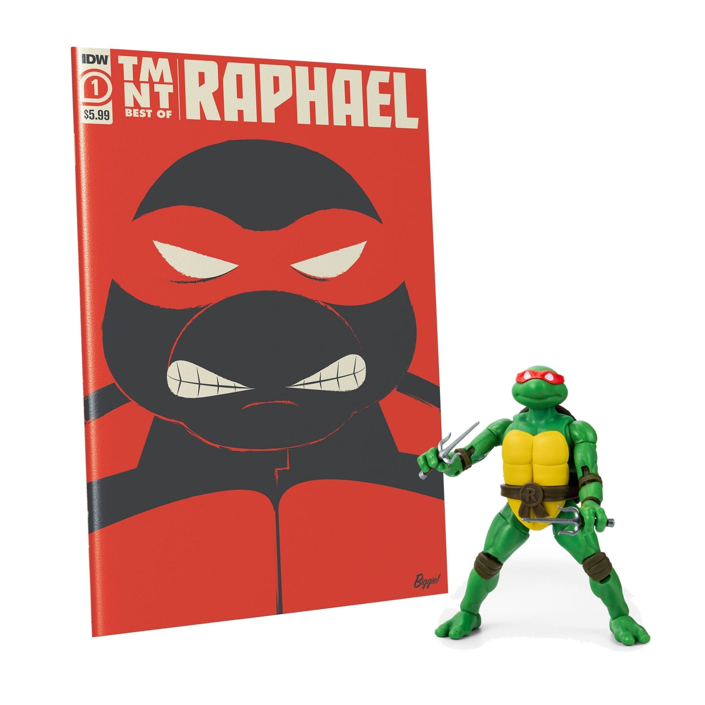 The Loyal Subjects BST AXN Teenage Mutant Ninja Turtles IDW Comic Book Raphael Exclusive Action Figure