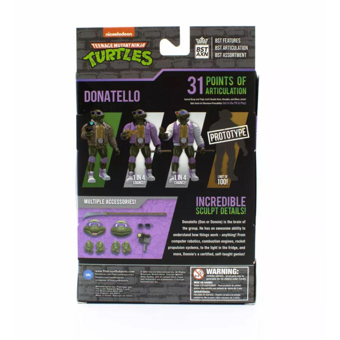 The Loyal Subjects BST AXN Teenage Mutant Ninja Turtles Street Gang Donatello Main Jacket Action Figure