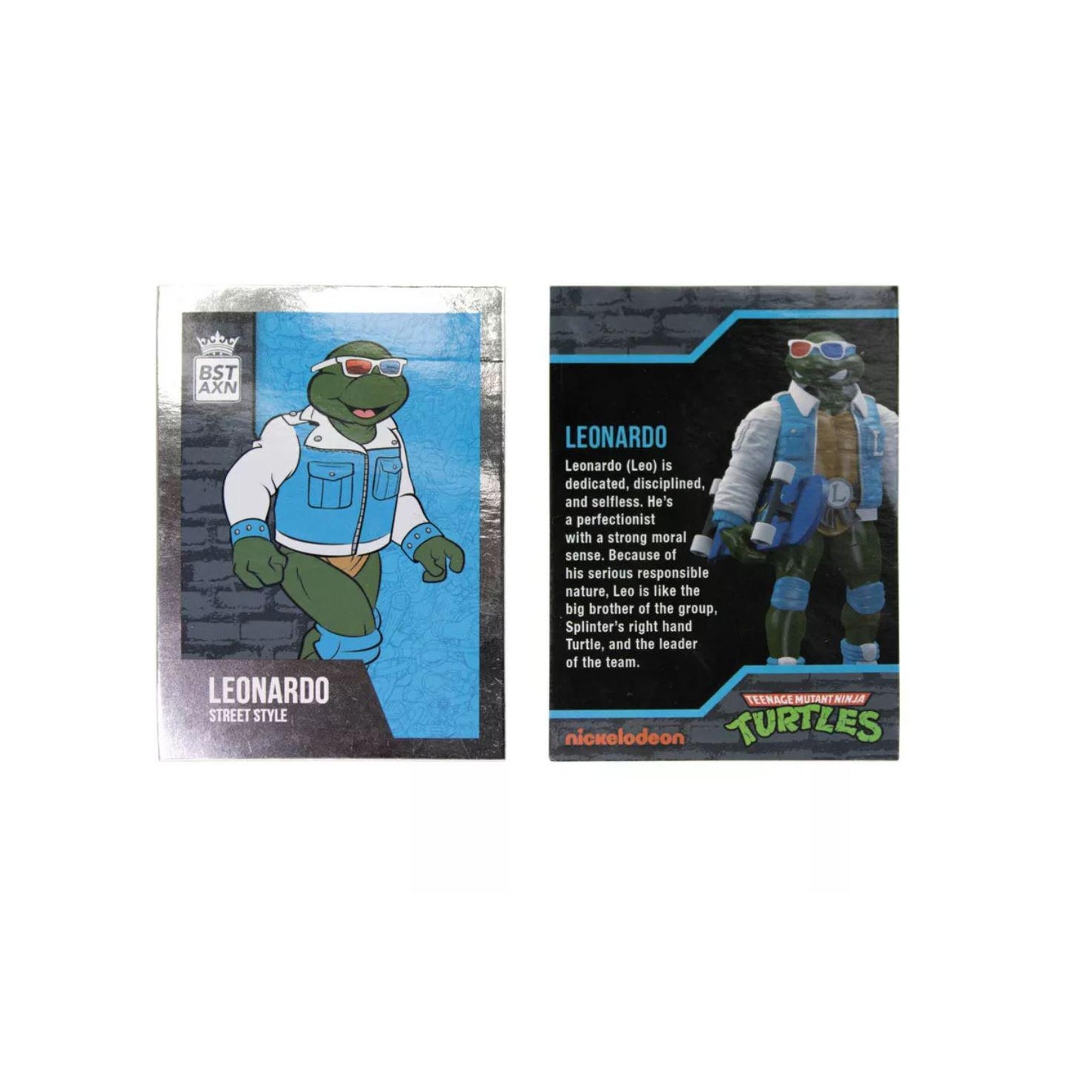 The Loyal Subjects BST AXN Teenage Mutant Ninja Turtles Street Gang Leonardo Letterman Jacket Action Figure