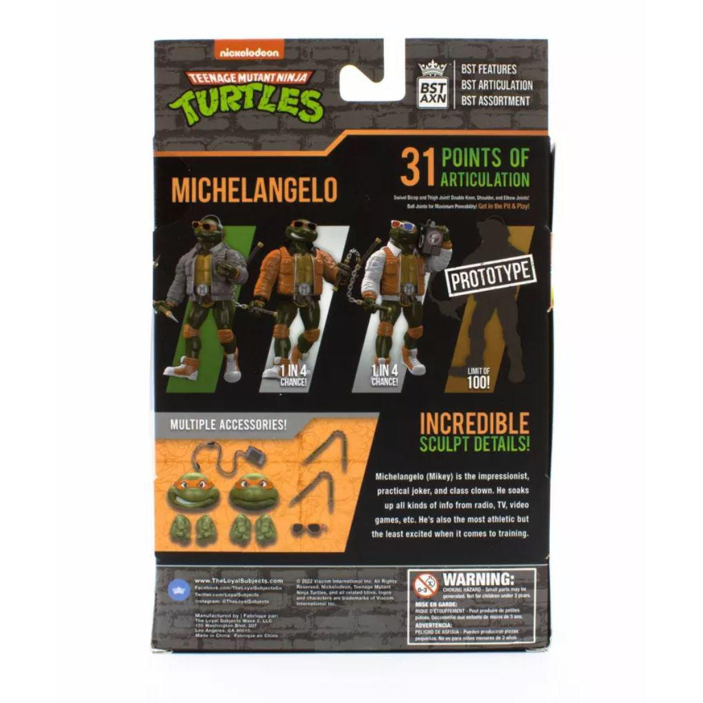The Loyal Subjects BST AXN Teenage Mutant Ninja Turtles Street Gang Michelangelo Main Jacket Action Figure