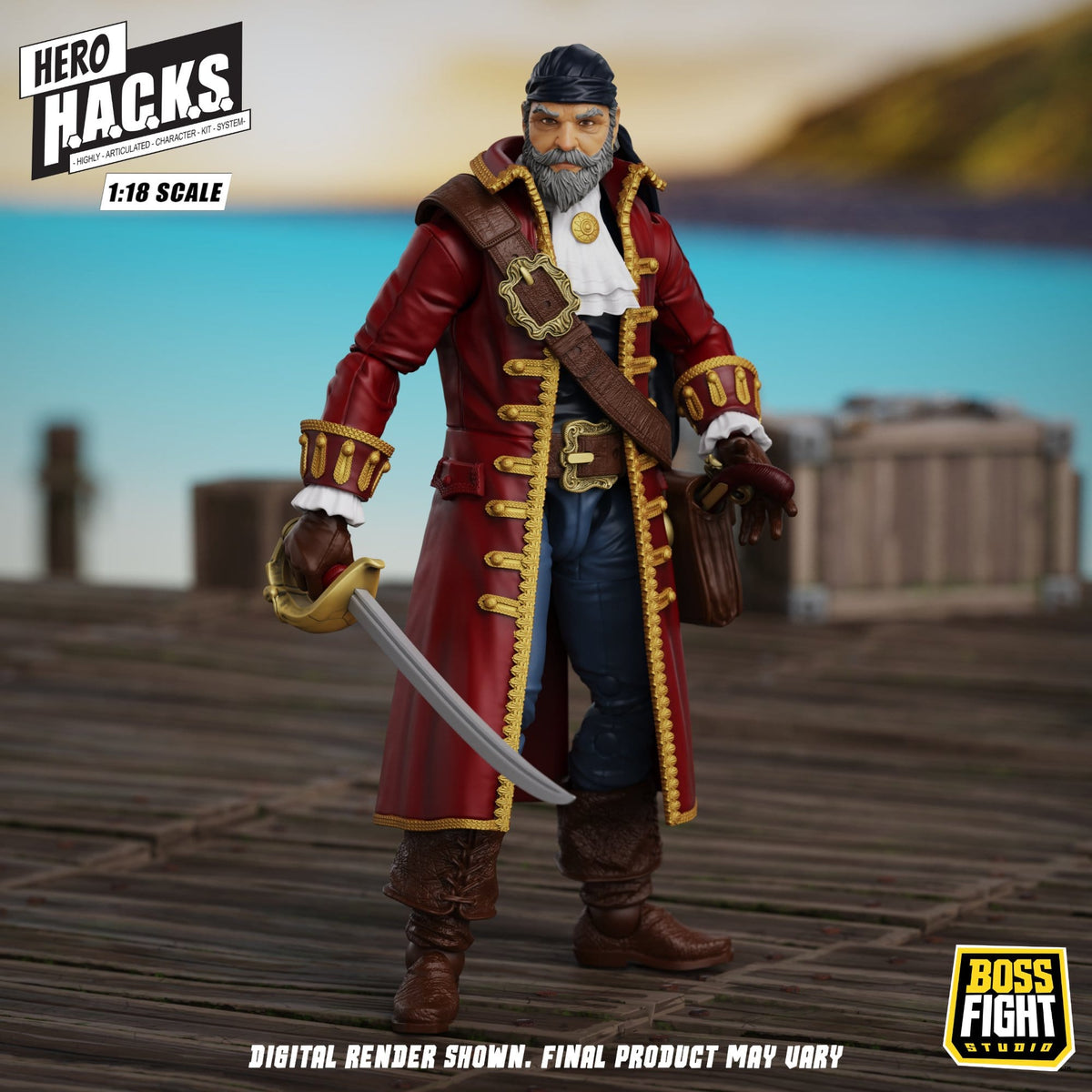 Boss Fight Studios Hero H.A.C.K.S. 1/18 Heroes and Villains John Bradford: Captain of the Temporal Voyager Action Figure PRE-ORDER