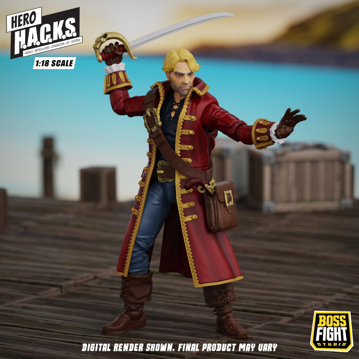 Boss Fight Studios Hero H.A.C.K.S. 1/18 Heroes and Villains John Bradford: Captain of the Temporal Voyager Action Figure PRE-ORDER