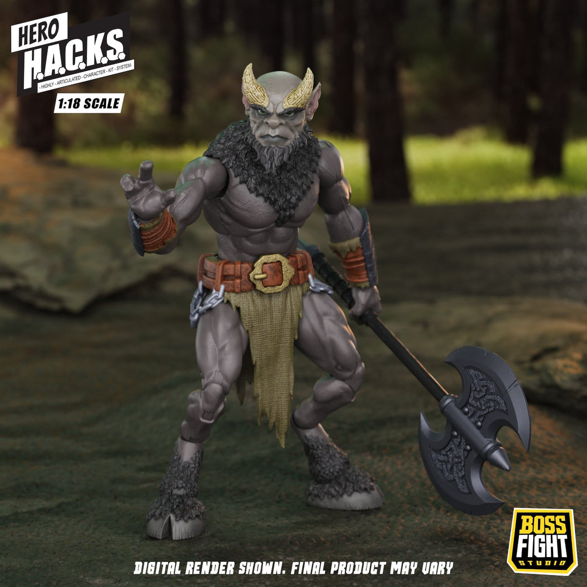 Boss Fight Studios Hero H.A.C.K.S. 1/18 Heroes and Villains Minos Auroxos: Labyrinthian Warrior Action Figure PRE-ORDER