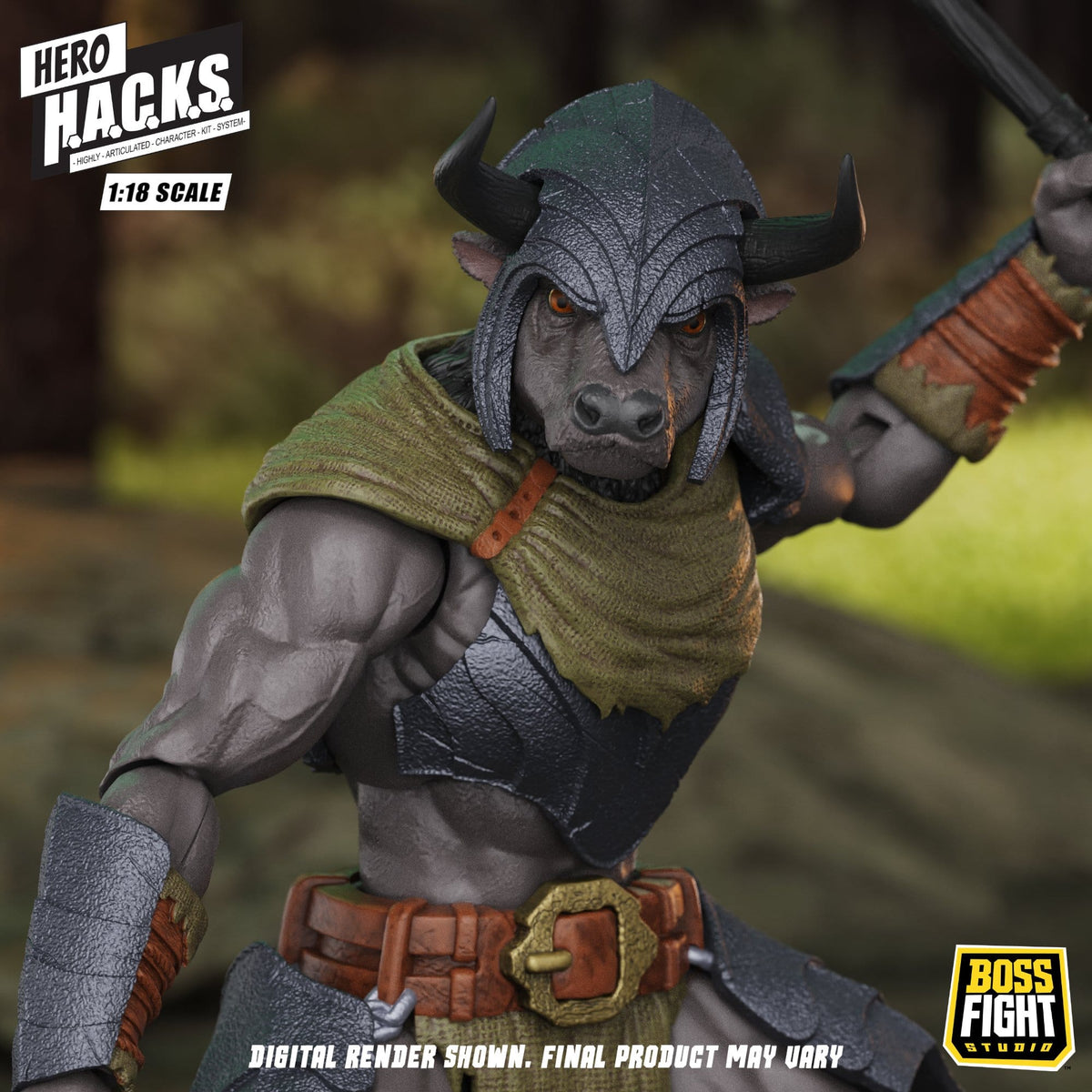 Boss Fight Studios Hero H.A.C.K.S. 1/18 Heroes and Villains Minos Auroxos: Labyrinthian Warrior Action Figure PRE-ORDER