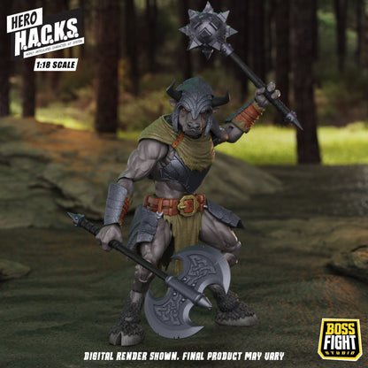 Boss Fight Studios Hero H.A.C.K.S. 1/18 Heroes and Villains Minos Auroxos: Labyrinthian Warrior Action Figure PRE-ORDER