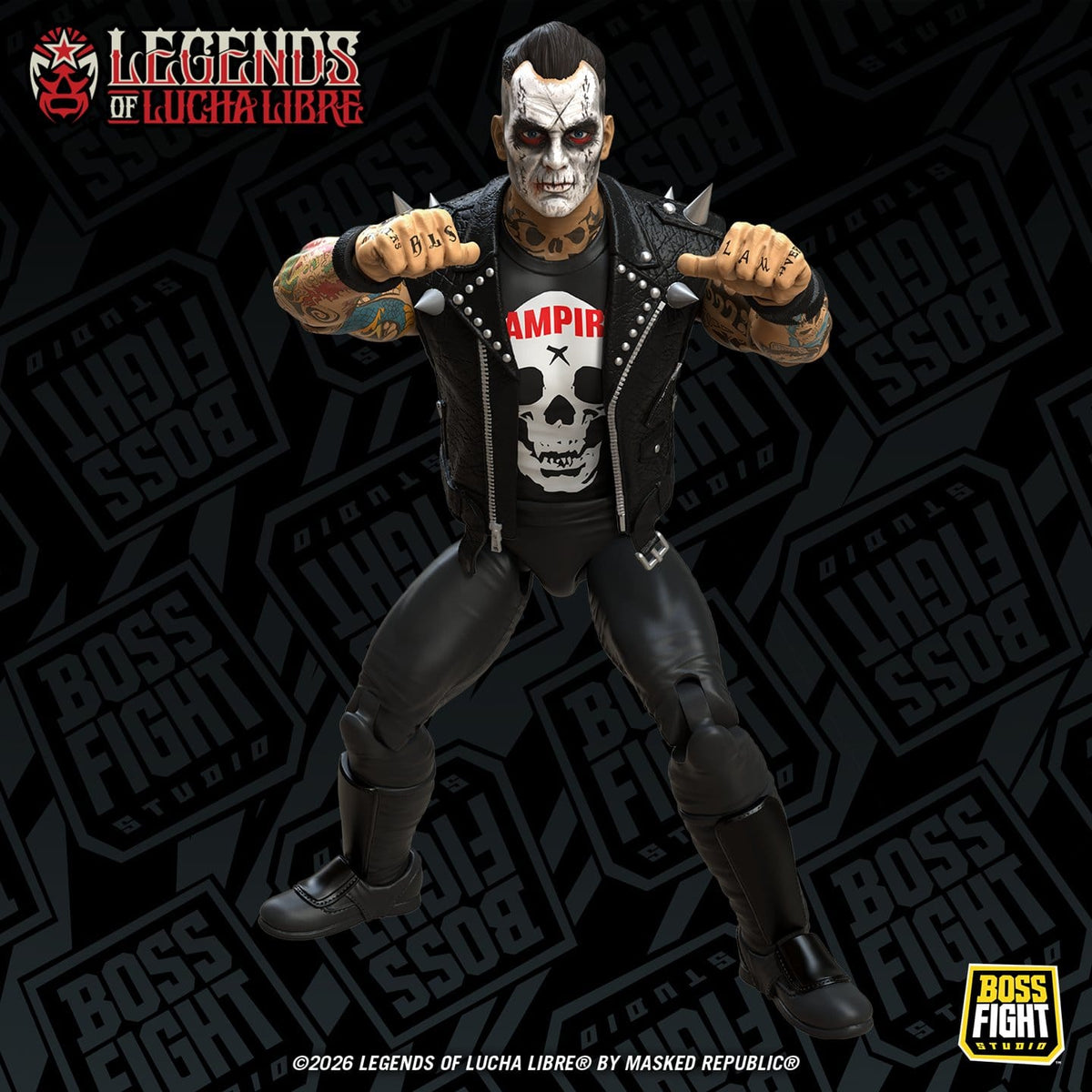 Boss Fight Studios Legends of Lucha Libre Fanaticos Vampiro Coffin Box Resurrected Action Figure PRE-ORDER