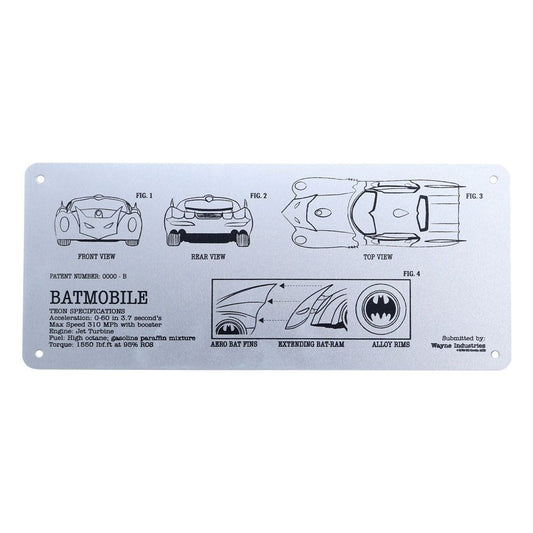 DC Comics Batman Limited Edition Batmobile Schematic Fan-Plate Fanattik