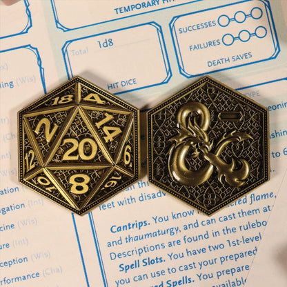 Dungeons & Dragons Limited Edition D20 Dice Collectable Coin Fanattik