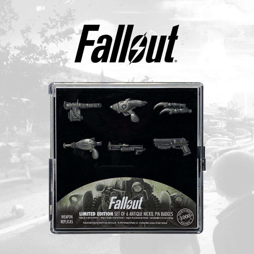 Fallout Limited Edition Set Of 6 Nickel Weapon Themed Pin Badges Fanattik