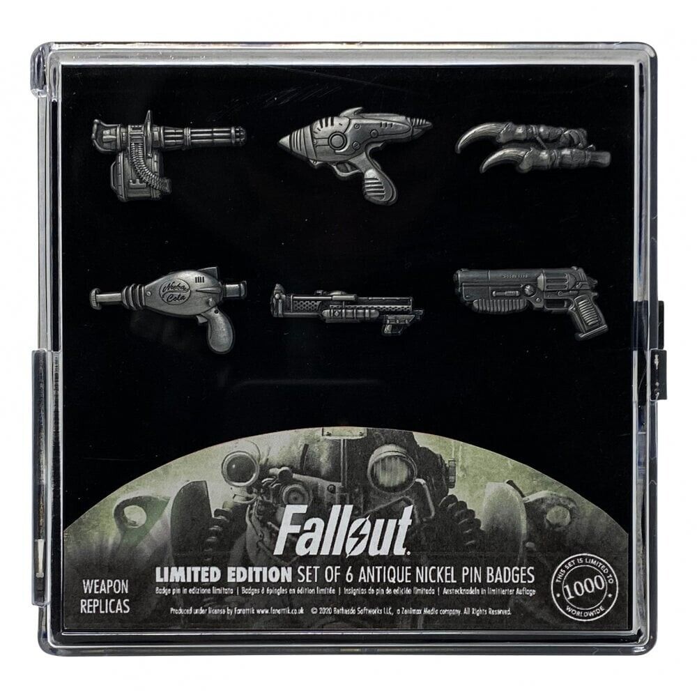 Fallout Limited Edition Set Of 6 Nickel Weapon Themed Pin Badges Fanattik