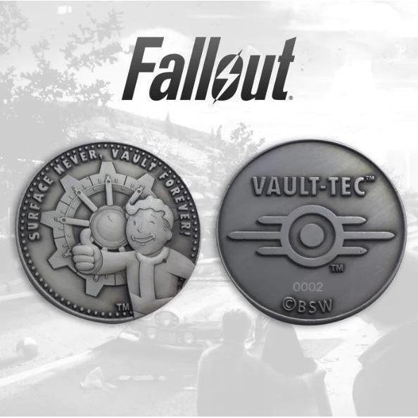 Fallout Limited Edition Vault-Tec Collectable Coin Silver Variant Fanattik