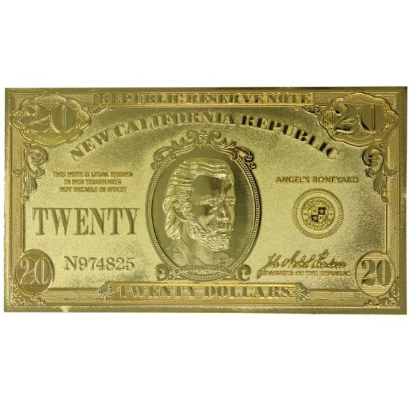 Fallout New Vegas Limited Edition 24K Gold Plated Replica NCR $20 Bill Fanattik