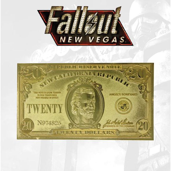 Fallout New Vegas Limited Edition 24K Gold Plated Replica NCR $20 Bill Fanattik