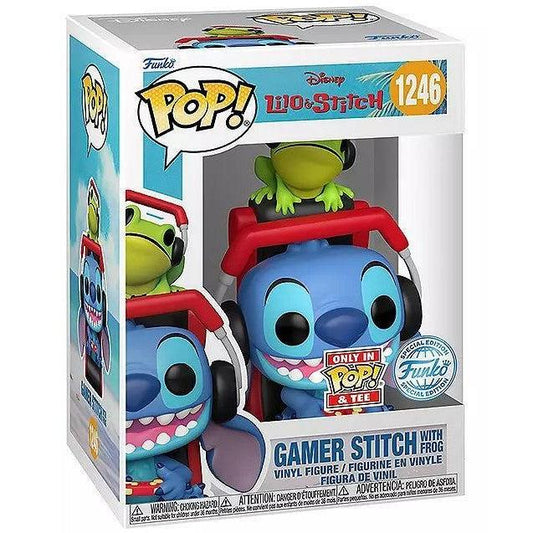 Funko Pop! Disney Lilo & Stitch - Gamer Stitch With Frog #1246 Exclusive Vinyl Figure