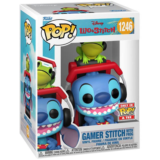 Funko Pop! Disney Lilo & Stitch - Gamer Stitch With Frog #1246 Exclusive Vinyl Figure