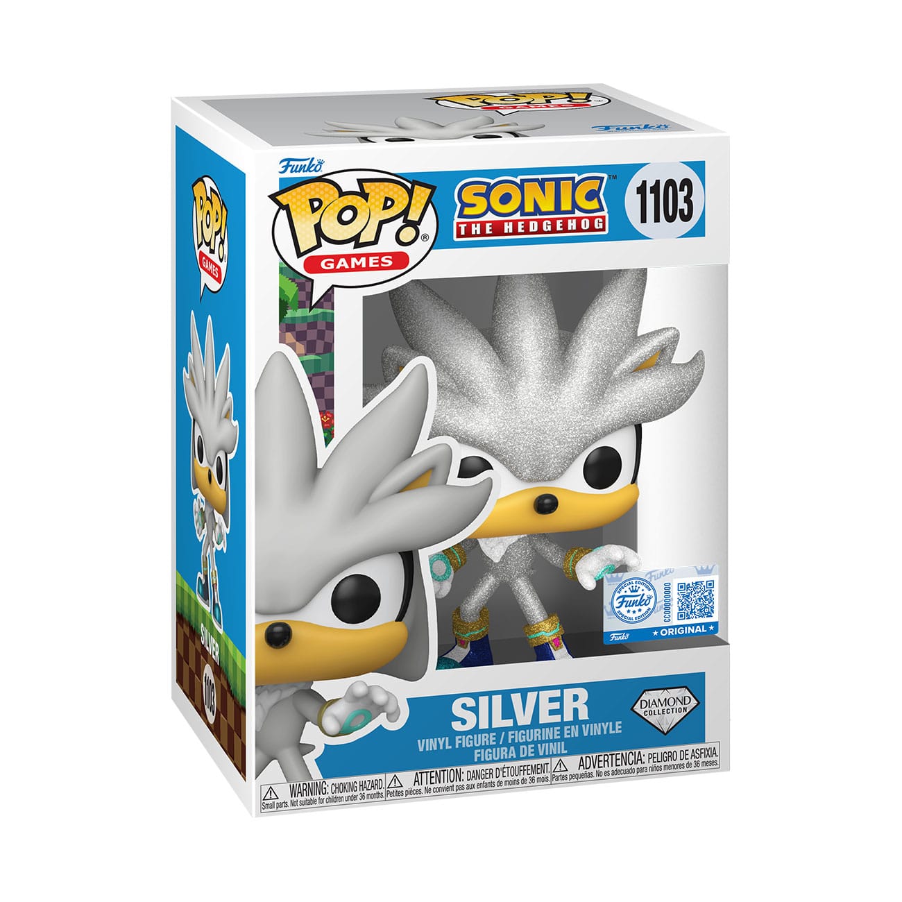 Funko Pop! Games Sonic The Hedgehog Vinyl Figure - Diamond Silver (Special Edition) #1103