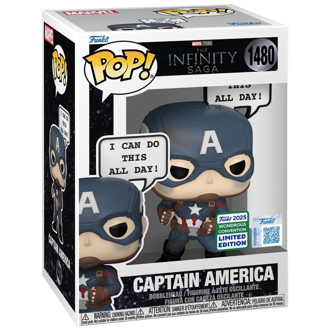 Funko Pop! Marvel Infinity Saga Vinyl Figure - Captain America (Speech Bubble) #1480 Wondrous Con Exclusive PRE-ORDER