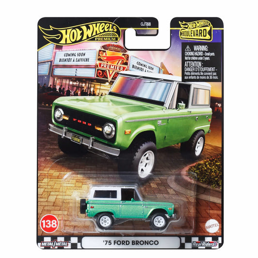 Hot Wheels Premium Car Culture '75 Ford Bronco (Boulevard) Diecast Car