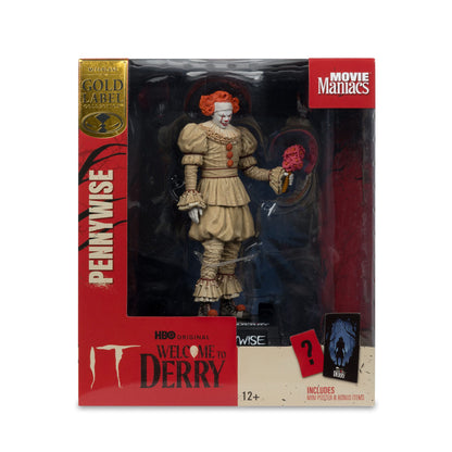 McFarlane Toys IT: Welcome To Derry Movie Maniacs Figure - Pennywise (Flashback) (Gold Label) PRE-ORDER