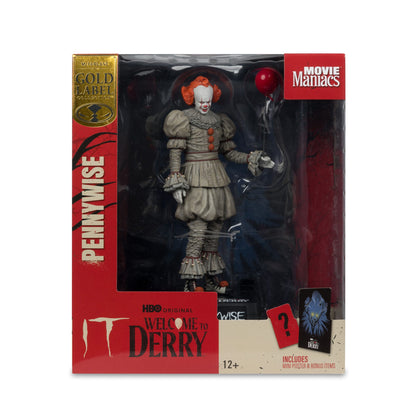 McFarlane Toys IT: Welcome To Derry Movie Maniacs Figure - Pennywise (Gold Label) PRE-ORDER