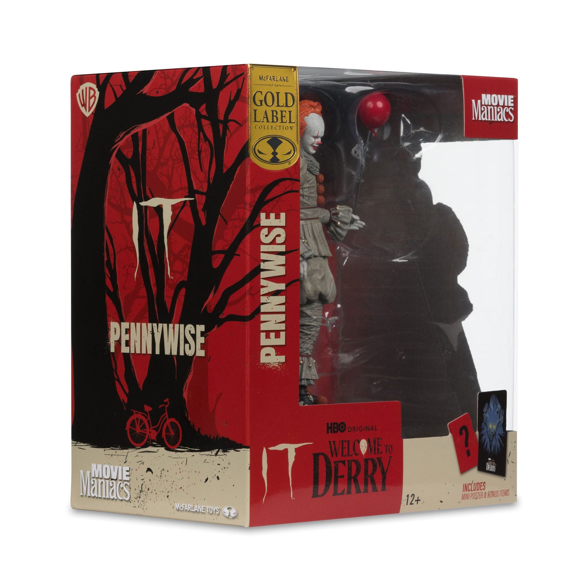 McFarlane Toys IT: Welcome To Derry Movie Maniacs Figure - Pennywise (Gold Label) PRE-ORDER