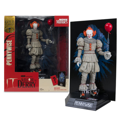 McFarlane Toys IT: Welcome To Derry Movie Maniacs Figure - Pennywise (Gold Label) PRE-ORDER