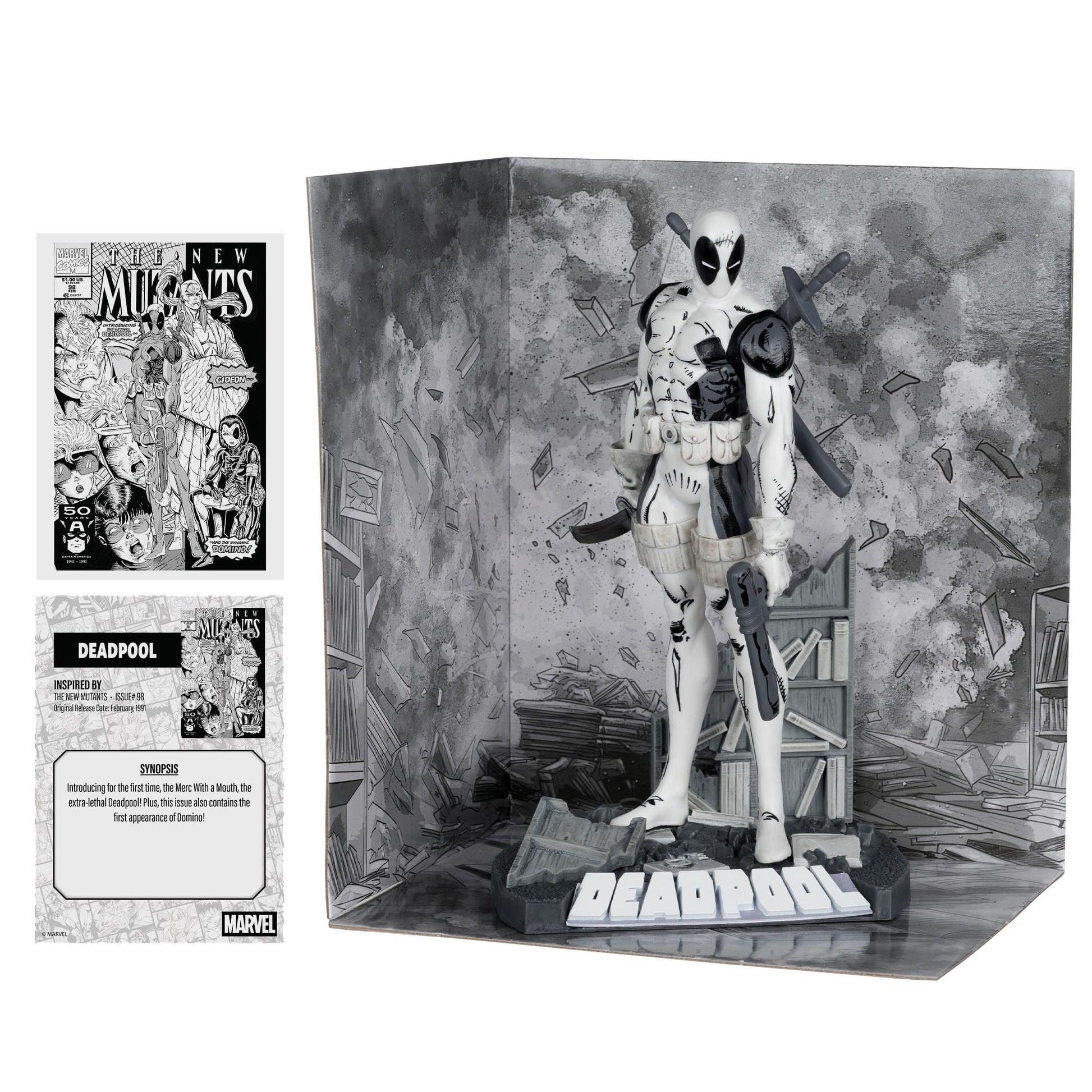 McFarlane Toys Marvel Collection PVC Statue 1/10 - Deadpool (The New Mutants #98) (Line Art) (Gold Label) PRE-ORDER