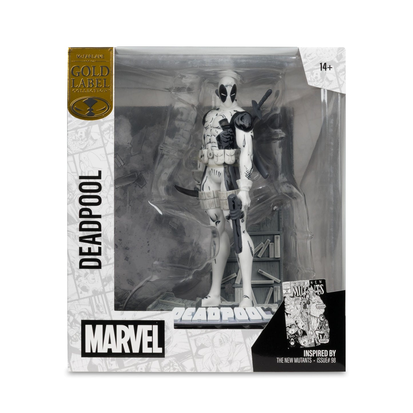 McFarlane Toys Marvel Collection PVC Statue 1/10 - Deadpool (The New Mutants #98) (Line Art) (Gold Label) PRE-ORDER