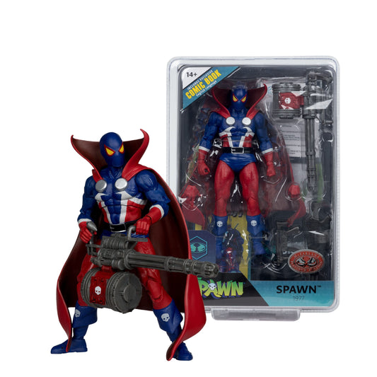 McFarlane Toys Spawn Page Punchers Action Figure - Spawn (1977 Red & Blue) (Red Platinum Edition) PRE-ORDER