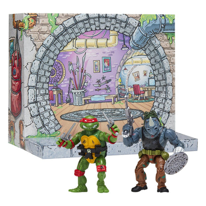 Playmates Toys Teenage Mutant Ninja Turtles 1988 Remastered Raphael vs. Rocksteady Action Figures PRE-ORDER
