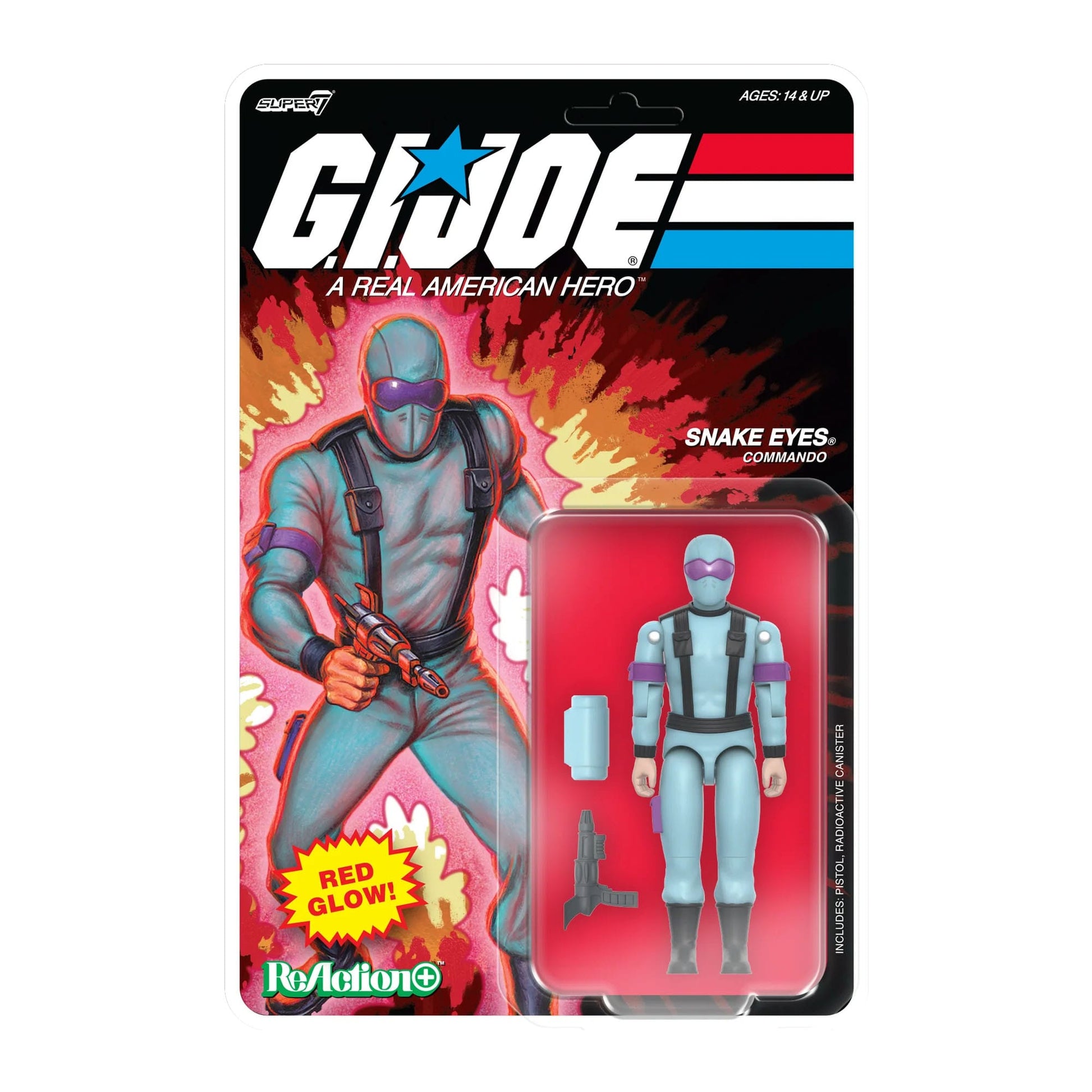 Super7 G.I Joe ReAction+ Figure Wave 6 - Snake Eyes (Red Glow Crystal Poison) PRE-ORDER