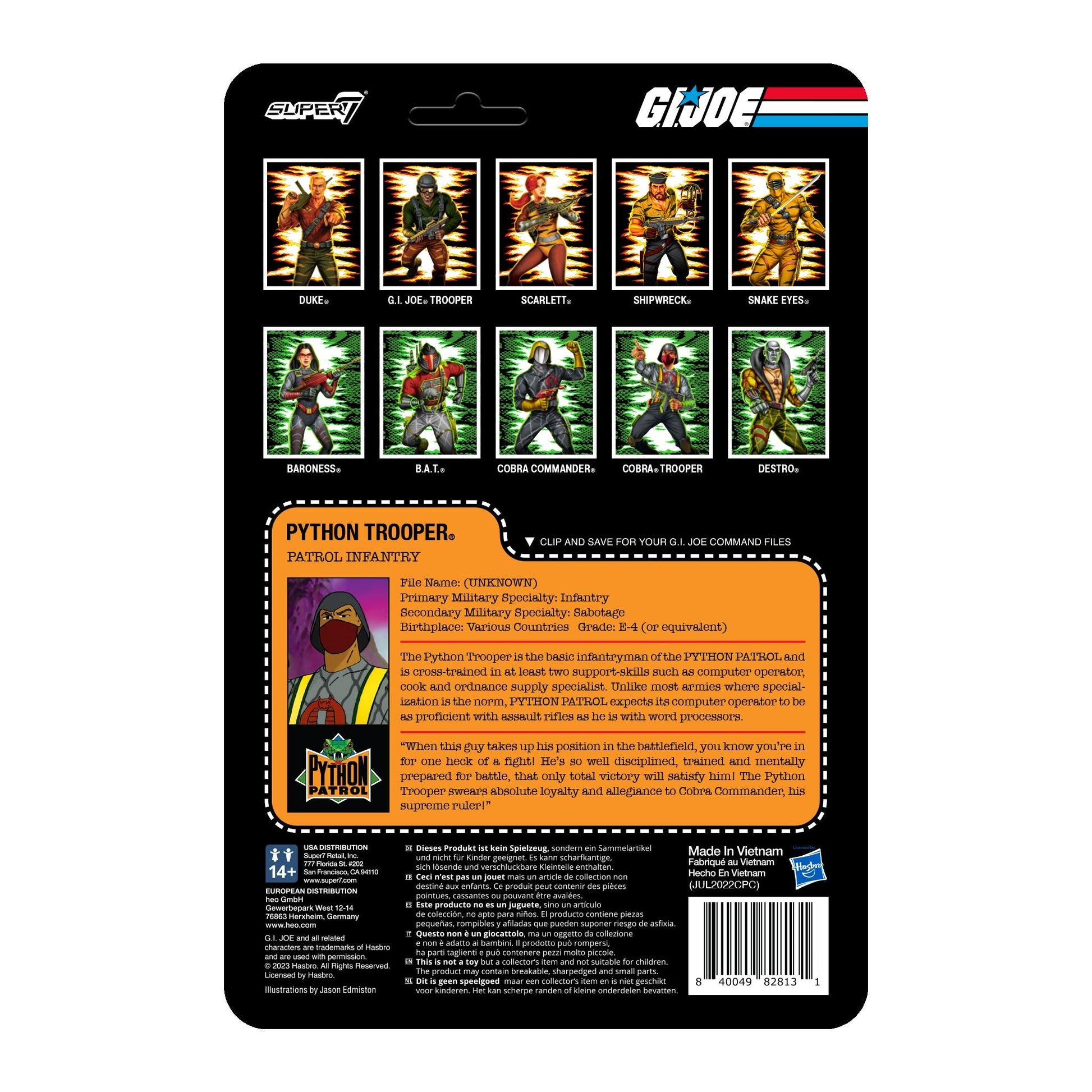 SUPER7 - GI Joe W3 Cobra SNAKELING - Occhialini da sole con torcia TAN Reaction Figure – Figura da collezione SUPER7 - GI Joe W3 Cobra SNAKELING - Occhialini da sole con torcia TAN Reaction Figure – Figura da collezione