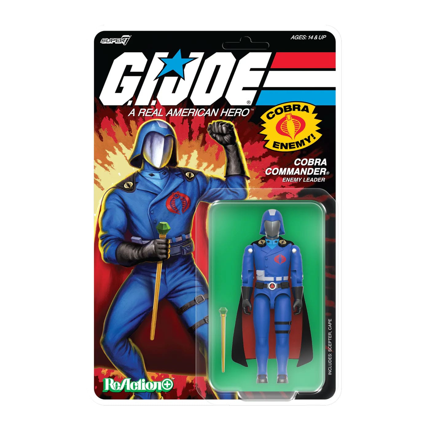 Super7 G.I. Joe ReAction+ Figure Wave 6 - Cobra Commander (Movie Black Cape) PRE-ORDER