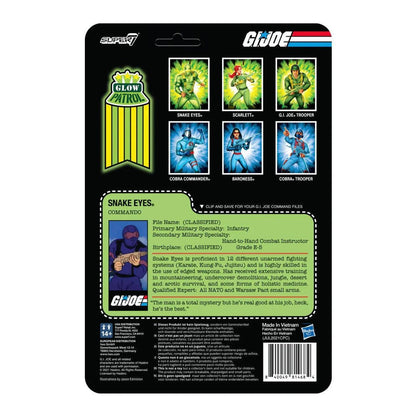 Super7 G.I. Joe Snake Eyes (Glow Patrol) Action Figure