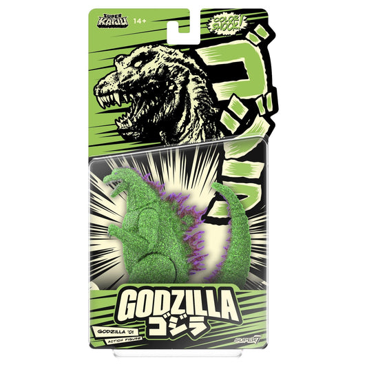 Super7 Godzilla Toho Super Kaiju Godzilla 2001 (Colour Shock, Clear Green Glitter with Metallic) Action Figure PRE-ORDER