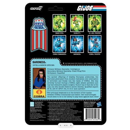 Super7 ReAction G.I. Joe Baroness (Glow Patrol) Action Figure