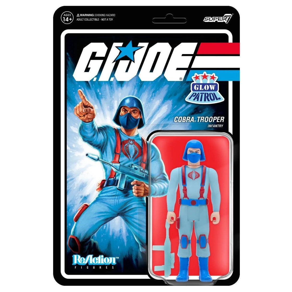 Super7 ReAction G.I. Joe Cobra Trooper Y-Back (Glow Patrol) Action Figure