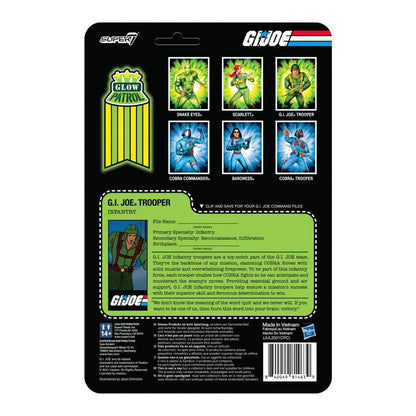 Super7 ReAction G.I. Joe Greenshirt Trooper (Glow Patrol) Action Figure