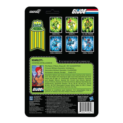 Super7 ReAction G.I. Joe Scarlett (Glow Patrol) Action Figure
