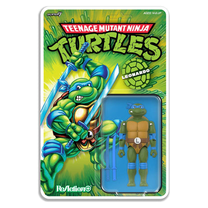 Super7 ReAction+ Teenage Mutant Ninja Turtles Leonardo Action Figure PRE-ORDER
