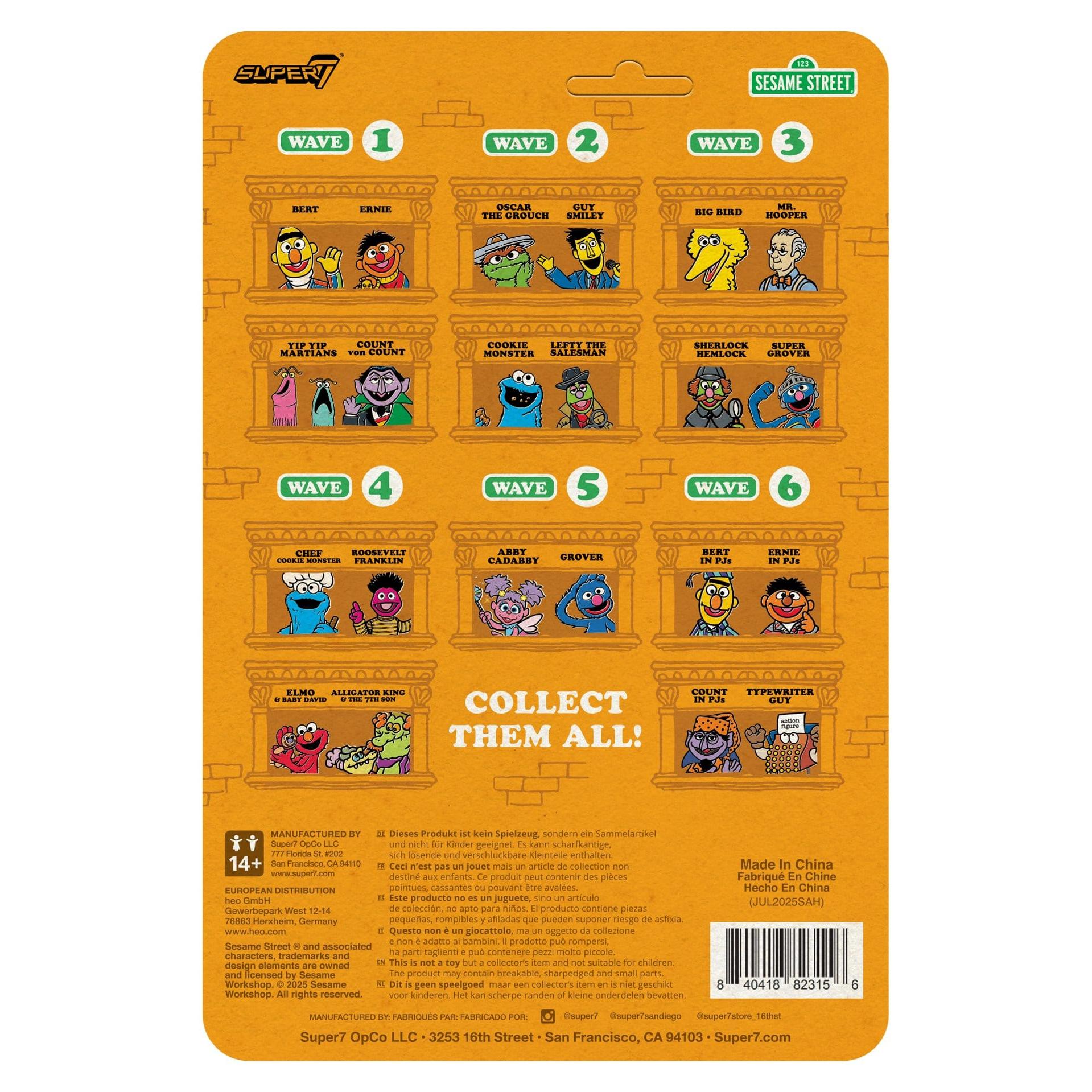 Super7 Sesame Street ReAction Action Figure Wave 6 - Bert (PJs) PRE-ORDER