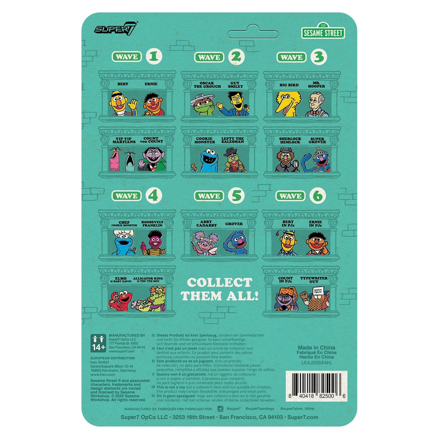 Super7 Sesame Street ReAction Action Figure Wave 6 - Ernie (PJs) PRE-ORDER